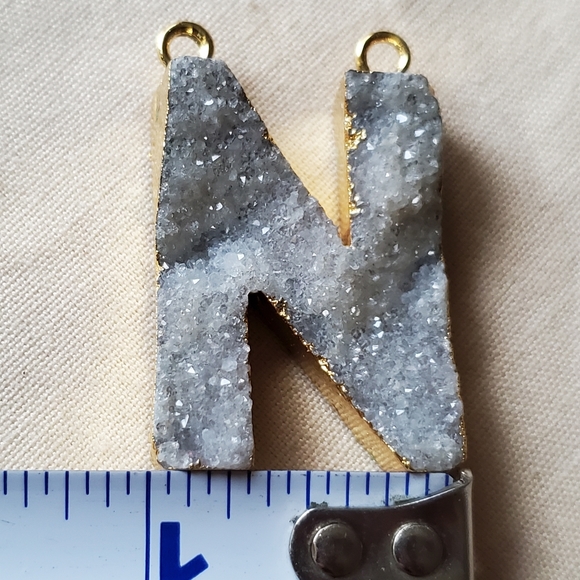 N Drusy Initial Pendant Connector - Picture 8 of 8